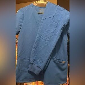 Euc figs scrub set royal blue